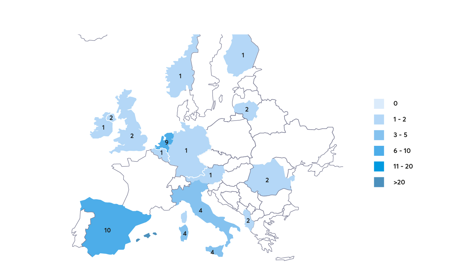 Number of innovations by country registered in Climate Innovation Window_05 Number of innovations by country registered in Climate Innovation Window_05